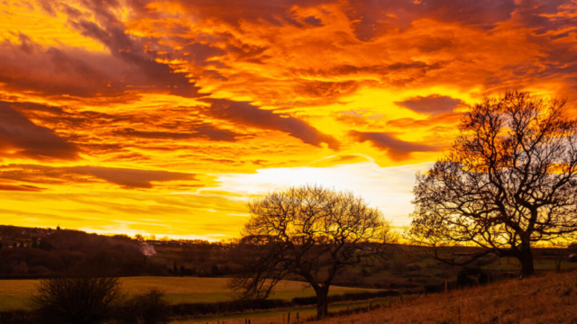 Sunset from the Black Horse pub