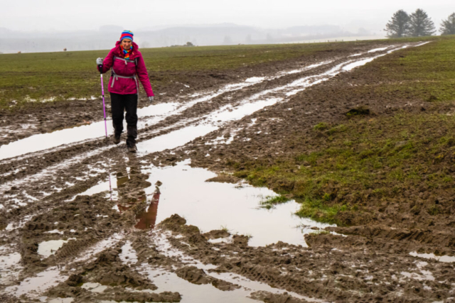 Heading to Hill top Farm - slightly muddy!!!