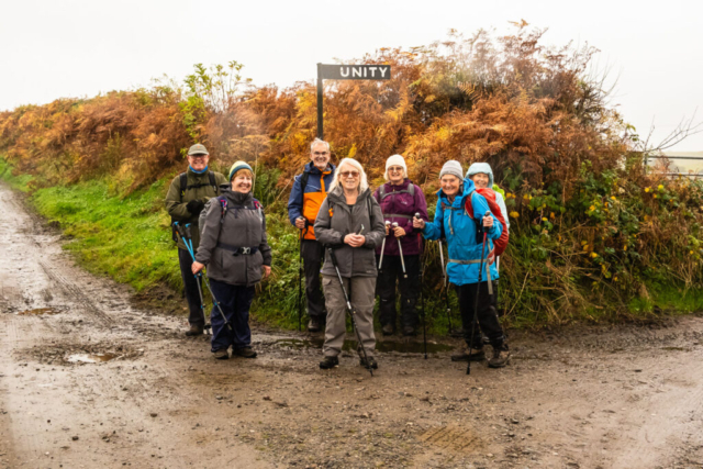 A photo of group unity at the turn towards Unity farm