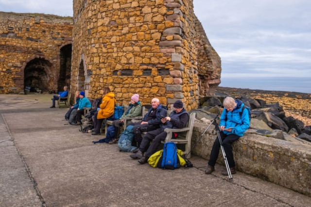 Final stop at the lime kilns at Beadnell harbour