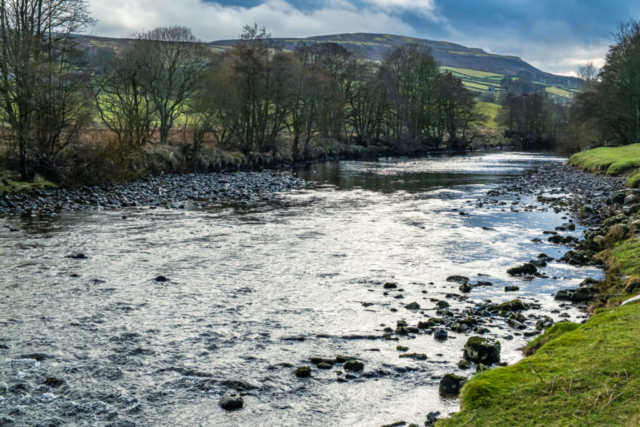 R Swale with High Harker Hill in the background