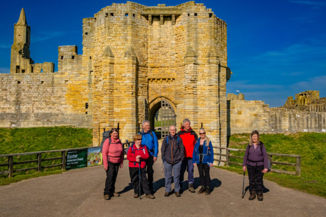 The group in front of Warkworth Castle Keep