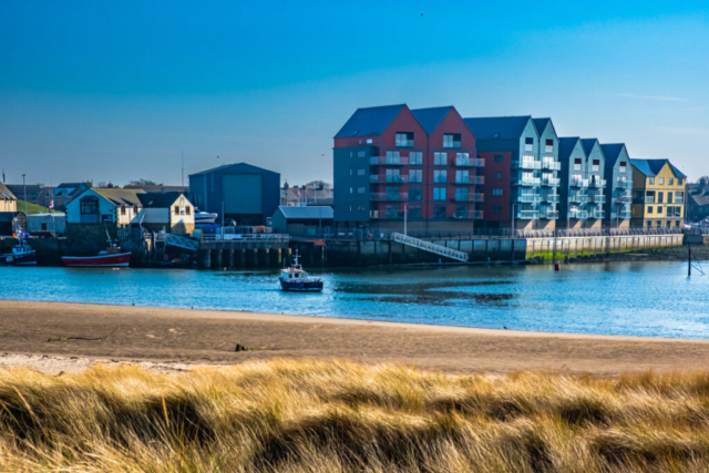 Amble from the north bank of R Coquet