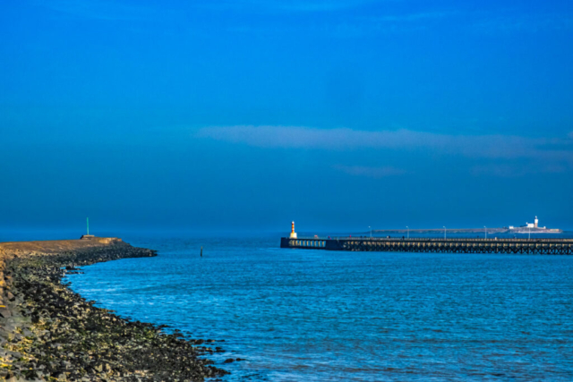 Mouth of the R Coquet from the north bank