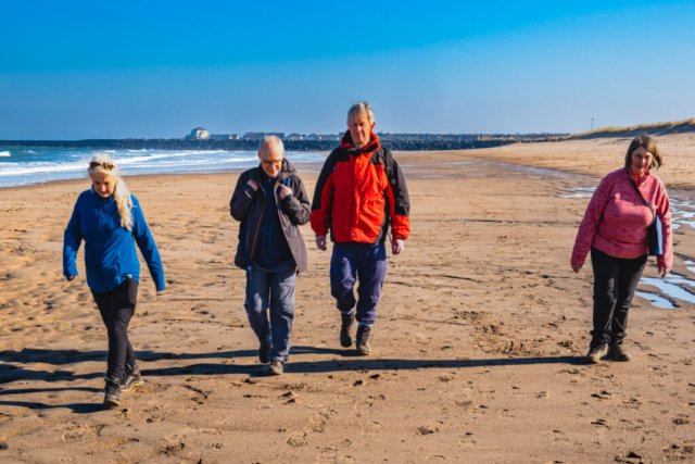 Walking north from the pier