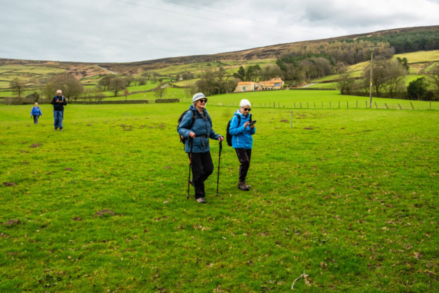 Crossing the field to the church