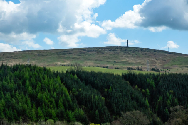 Malcolm Monument from the track above Watties Bank