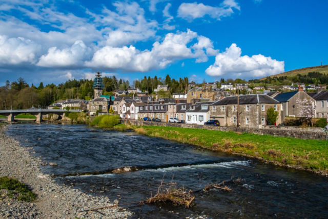 Langholm from bridge next to the church