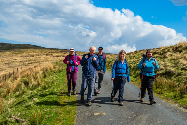 Walking back down the road to the path to Ewes Water