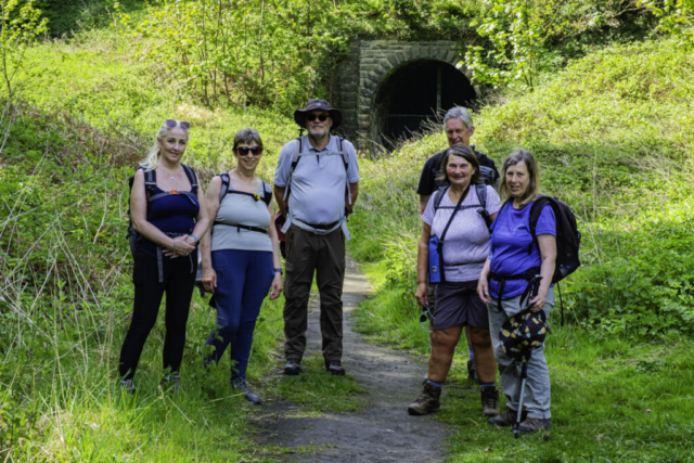 Group at the entrance to the disused railway tunnel
