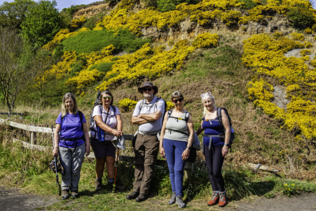 Group under the gorse at Over Dale