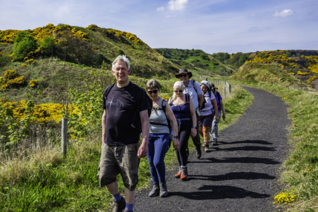 Phil leading the way past the Deep Grove quarries