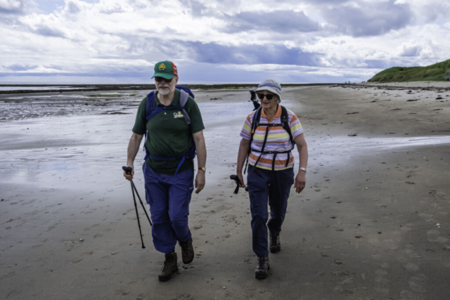 Heading along the beach to Boulmer