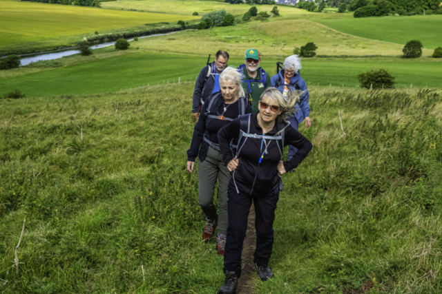 Climbing the hill above R Aln