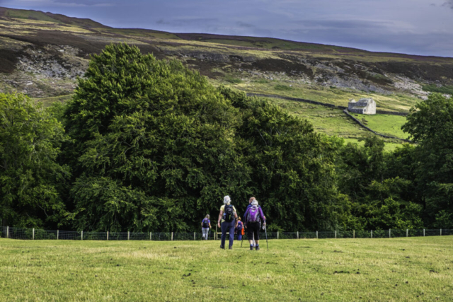 The group heads towards Shittlehope Burn looking for the caves