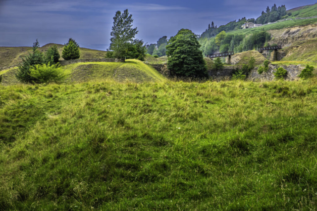 Quarries and spoil heaps below Crawley Edge