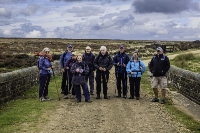 Group on the Sipton Burn bridge after lunch