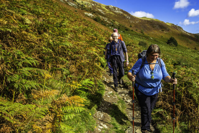 Making our way back from Yew Crag
