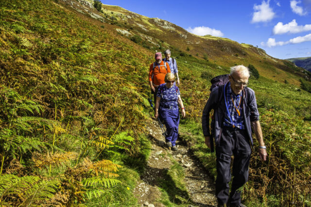 Making our way back from Yew Crag