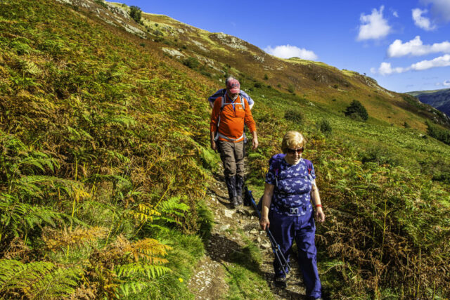 Making our way back from Yew Crag
