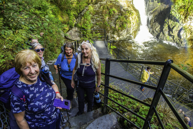 Climbing the steps from Aira force