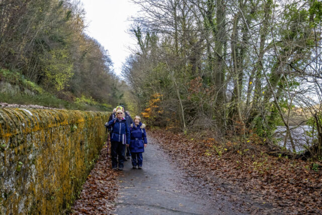 Heading towards Hexham between the railway line and the river