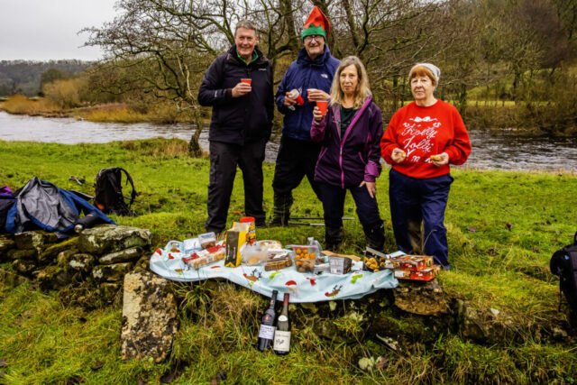 Christmas lunch next to the R Swale, W of Whitecliffe Wood