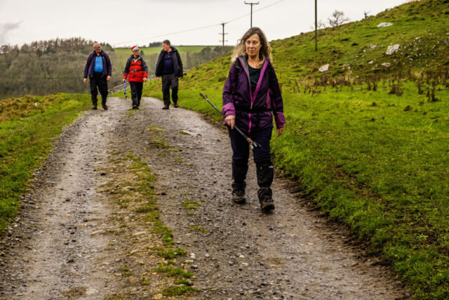 Walking along Applegarth Scar